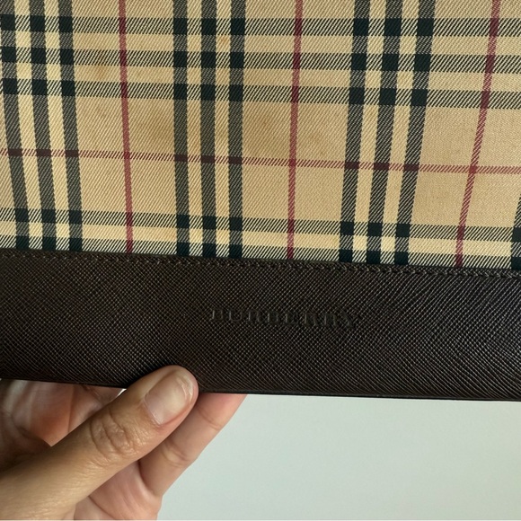 BURBERRY Nova Check Tote Bag Canvas Leather - Picture 7 of 13